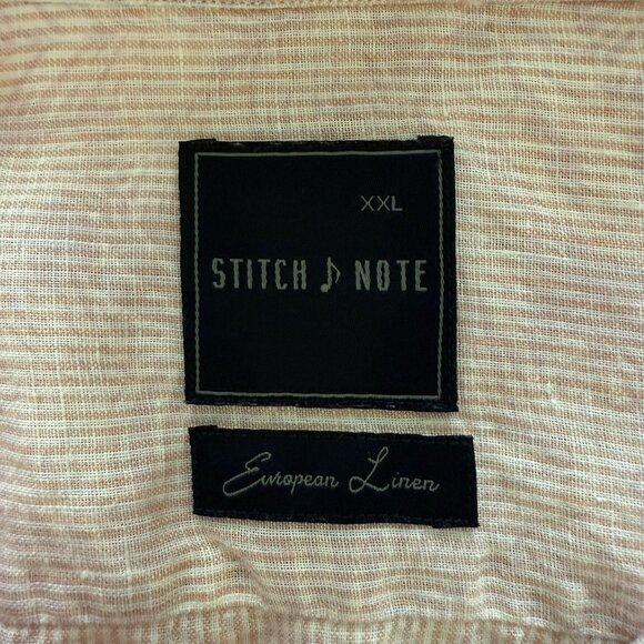 Stitch‎ Note Vacation Short Sleeve Button Up Rosedust Mens Size 2XL Linen Travel - Picture 6 of 8